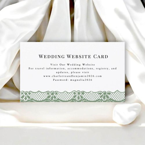 Classic Lace Border Wedding Website Enclosure Card