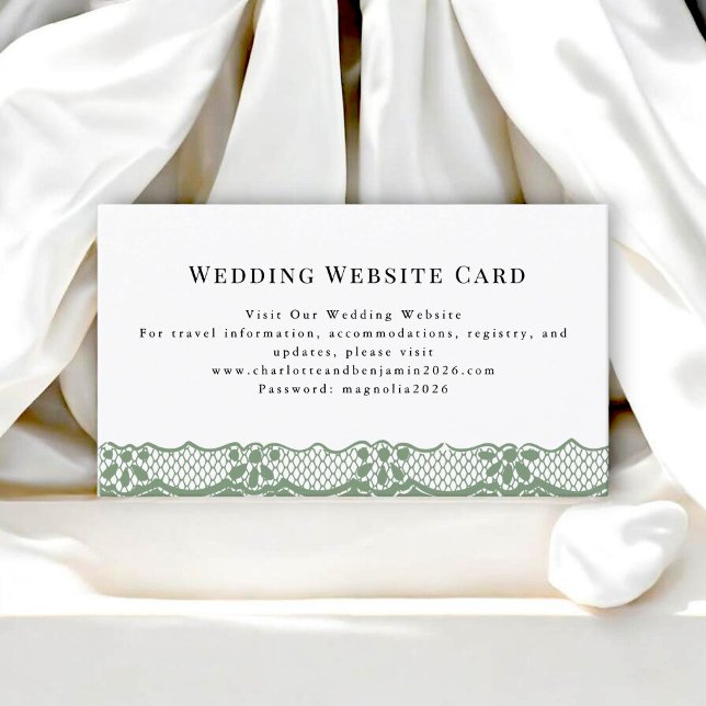 Classic Lace Border Wedding Website Enclosure Card (Creator Uploaded)