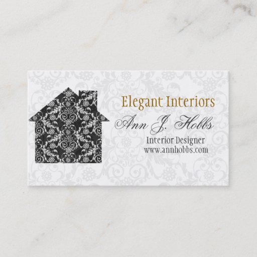 Customizable Classic Lace House Interior Designer Business Card