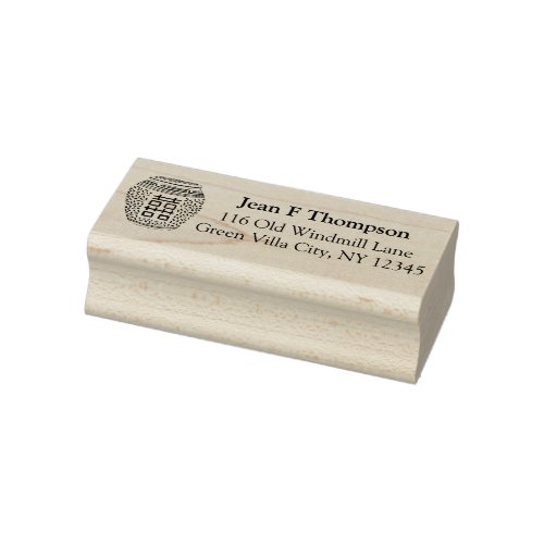 Classic Ladies Ginger Jar Return Address Rubber Stamp - A classic elegant return address design featuring an image of a Ginger Jar to the left, with the name and address on the right. 