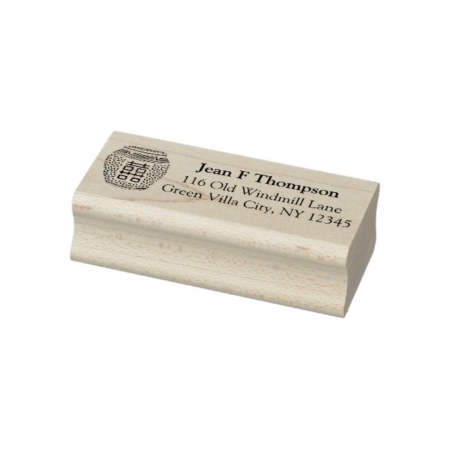 Classic Ladies Ginger Jar Return Address Rubber Stamp (Stamp)