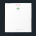 Classic Ladies Pink Orchid In Ginger Jar Planter Notepad<br><div class="desc">Introducing our pretty notepad adorned with a hand-painted pink orchid within a classic blue and white ginger jar style planter. Elevate your note-taking experience with this botanical-inspired design, blending timeless elegance with a touch of natural beauty. Perfect for jotting down thoughts, sketches, or daily reminders, our notepad exudes charm and...</div>