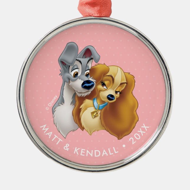 Classic Lady and the Tramp Metal Ornament (Front)