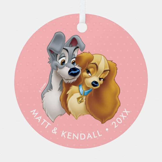 Classic Lady and the Tramp Metal Ornament (Front)