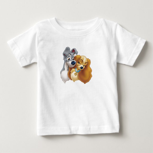 Classic Lady and the Tramp Snuggling Disney Baby T-Shirt (Front)