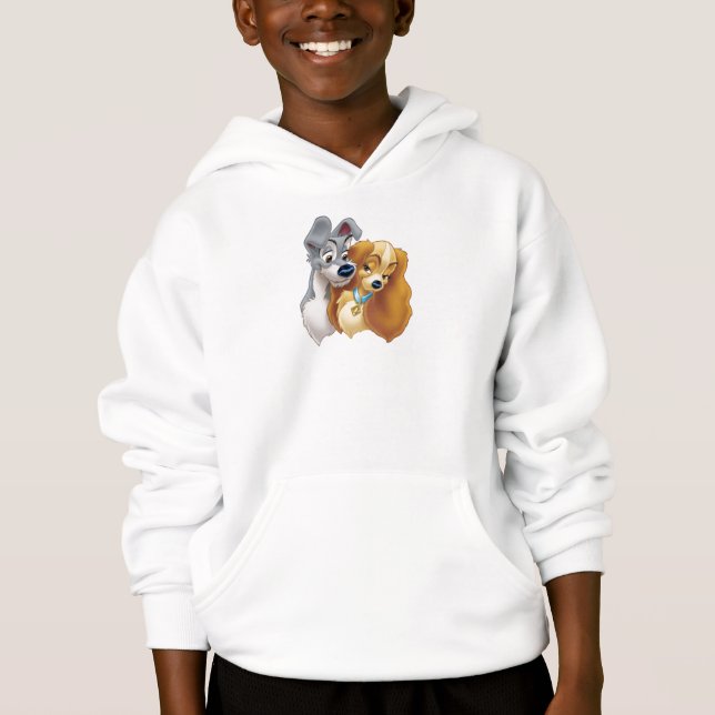Classic Lady and the Tramp Snuggling Disney Hoodie (Front)
