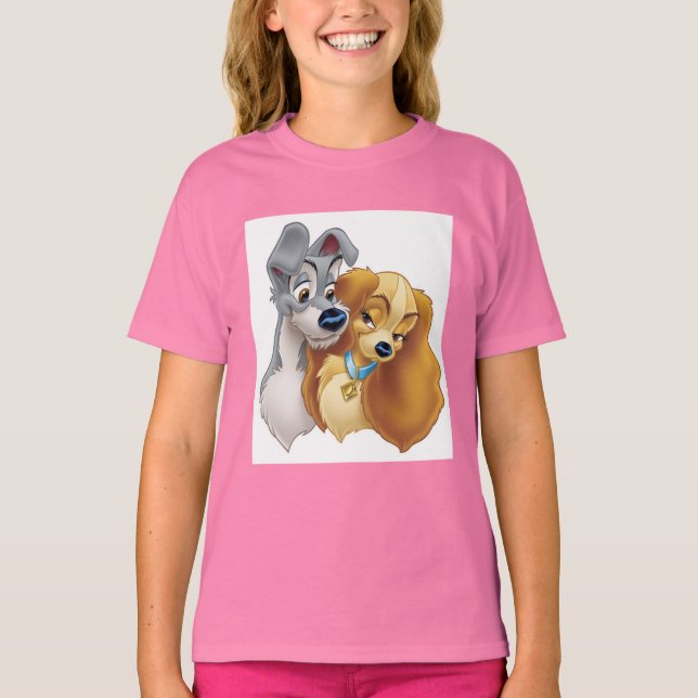 Classic Lady and the Tramp Snuggling Disney T-Shirt (Front)