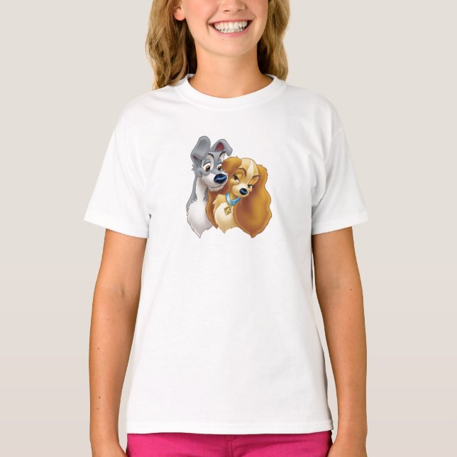 Classic Lady and the Tramp Snuggling Disney T-Shirt (Front)