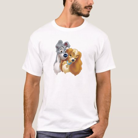 Classic Lady And The Tramp Snuggling Disney T-shirt