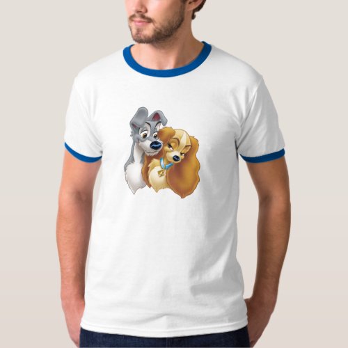 Classic Lady and the Tramp Snuggling Disney T_Shirt