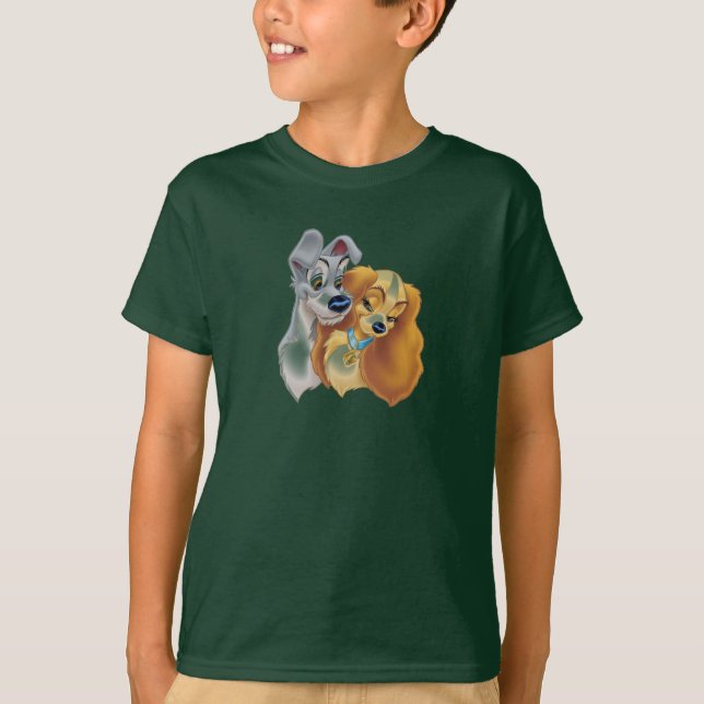 Classic Lady and the Tramp Snuggling Disney T-Shirt (Front)