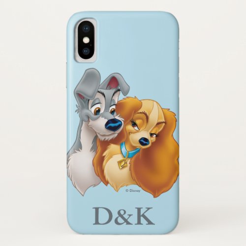 Classic Lady and the Tramp Snuggling  His  Hers iPhone X Case