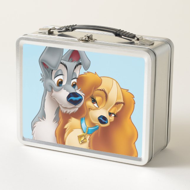 Classic Lady and the Tramp Snuggling | His & Hers Metal Lunch Box (Front)