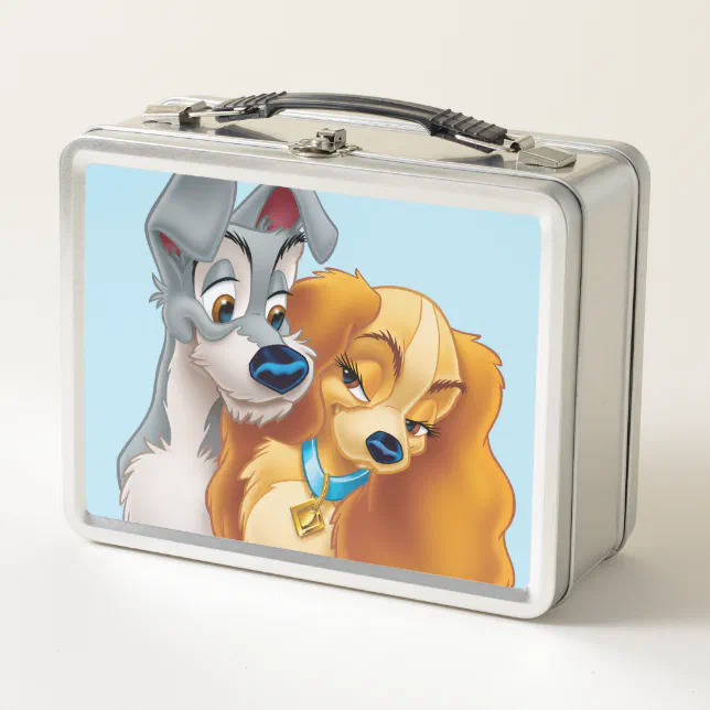 Disney Lady オリジナルボックス付き Classic Lady and the Tramp Snuggling | His & Hers Metal Lunch Box