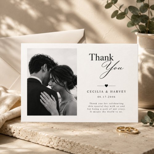 Classic Landscape Wedding Thank You Card