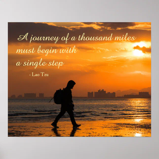 Classic Lao Tzu Journey Quote Poster | Zazzle