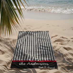 Classic Large Houndstooth Pattern Pool Beach Towel
