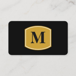Classic Large Monogram / Black Business Card