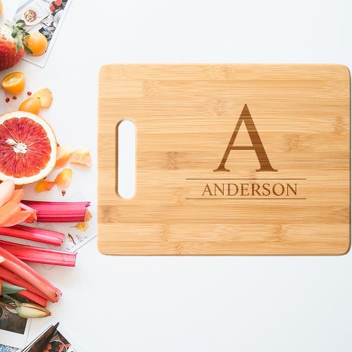 Classic Large Monogram Personalized Family gift Cutting Board