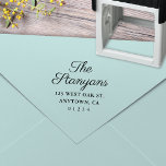 Classic Large Name Script |  Return Address Stamp<br><div class="desc">This self-inking stamp features an editable calligraphy script name and classic typography for your return address info.  It's easy to customize it with your own info and select an ink color. This stamp makes addressing your holiday envelopes so much easier. It also makes a wonderful gift or stocking stuffer.</div>