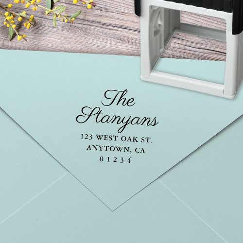 Classic Large Name Script   Return Address Stamp