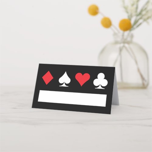 Classic Las Vegas Place Card Red n White on Black