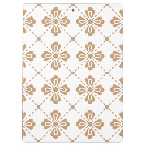 "Classic Lattice" Geometric Floral Hardcover  Clipboard
