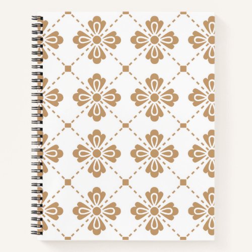 "Classic Lattice" Geometric Floral Hardcover Notebook