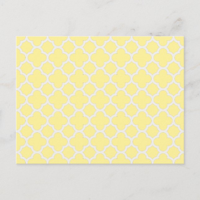 Classic Lattice quatrefoil in Canary yellow Postcard (Front)