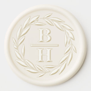 Classic Laurel Wreath Family Wedding Monogram Wax Seal Sticker