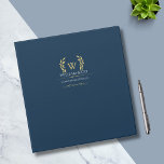 Classic Laurel Wreath Navy Blue Gold Monogram 3 Ring Binder<br><div class="desc">Classic Laurel Wreath with Gold Monogram
A classic laurel wreath design in navy blue and gold,  giving a perfect mix of charm and elegance.
The monogram adds a special touch to this binder.</div>