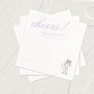 Classic Lavender Cheers Elegant Wedding Napkins