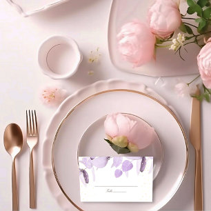 Classic Lavender Eucalyptus Glitter Wedding Place Place Card