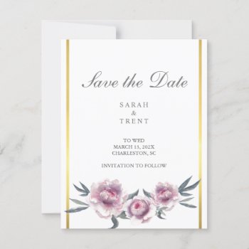 Classic Lavender Flowers Save The Date by Vineyard at Zazzle