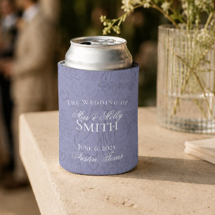 Classic Lavender Hand Drawn Sketch Wedding Favor Can Cooler