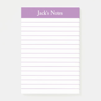 Classic Lavender Lined Personalized Post-it Notes