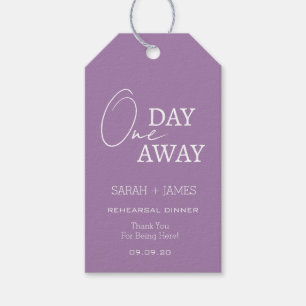 Classic Lavender One Day Away Rehearsal Dinner  Gift Tags
