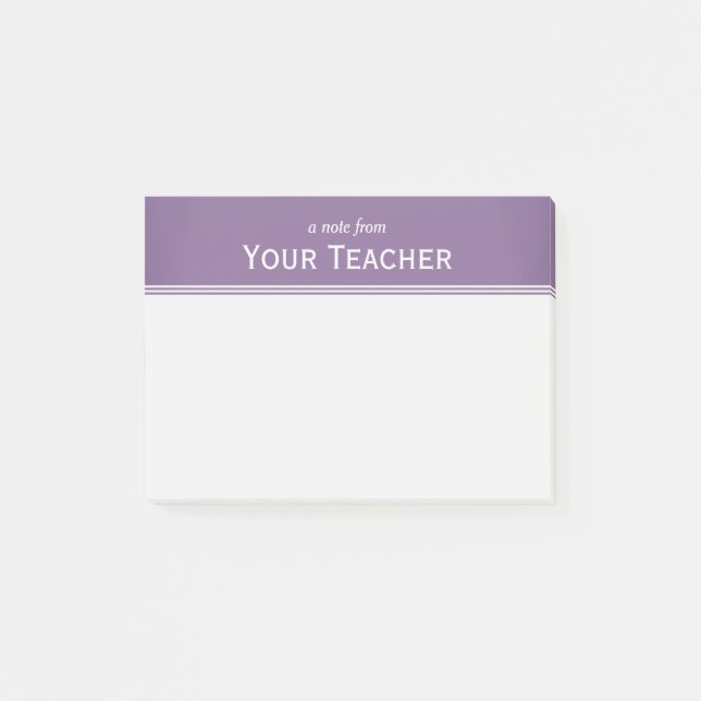 Classic Lavender Purple Personalized 4" x 3" Post-it Notes (Front)