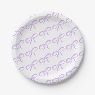 Classic Lavender Purple Ribbon Baby Shower Paper Plates