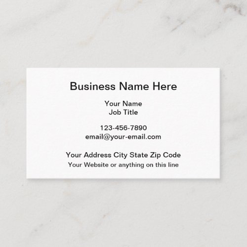 Classic Layout Generic Business Cards