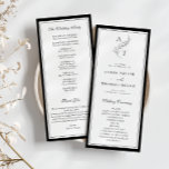 Classic Leaf Monogram Wedding Program Card<br><div class="desc">Leaf crest monogram wedding program.</div>