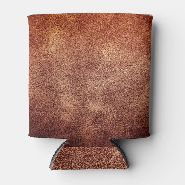 Classic Leather Texture Background Can Cooler (Front)