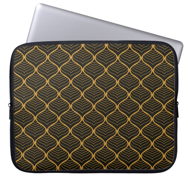 Classic Leaves Art Deco Seamless Pattern. Geometri Laptop Sleeve (Front)