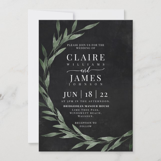 Classic Leaves dreamy drama, Invitation (Front)