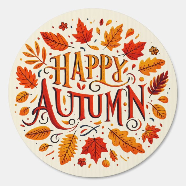 classic leaves & Happy Autumn  Sign (Front)
