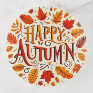 classic leaves & Happy Autumn Trinket Tray