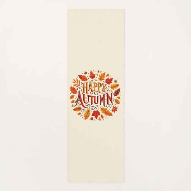 classic leaves & Happy Autumn  Yoga Mat (Front)