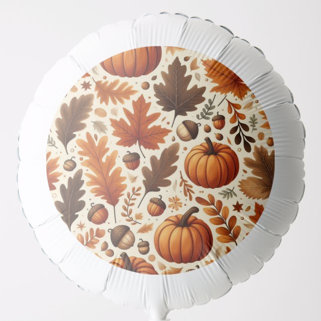 classic leaves/pumpkins/acorns Autumn  Balloon (Front)
