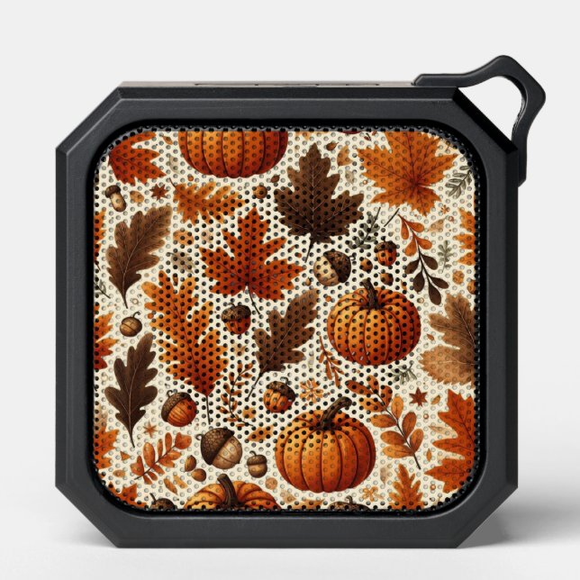classic leaves/pumpkins/acorns Autumn  Bluetooth Speaker (Front)