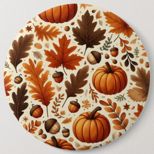 classic leaves/pumpkins/acorns Autumn  Button